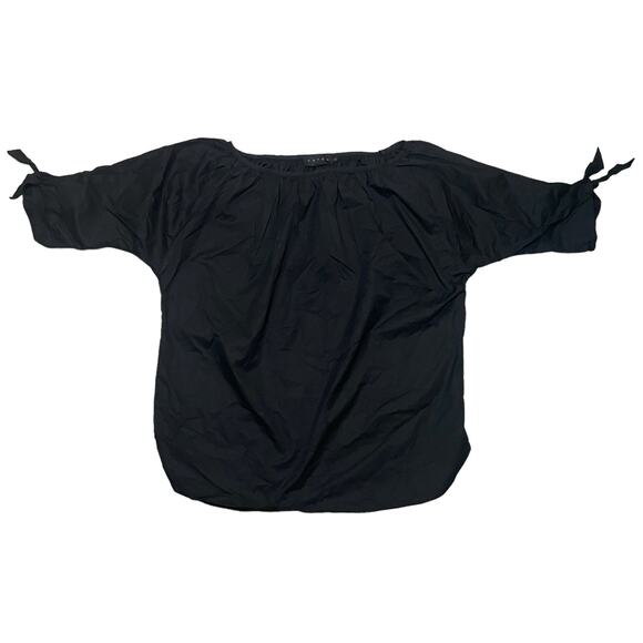 Hatch Maternity Off the Shoulder Tie Sleeve Top Black Pregnancy Size 2 / Medium - Picture 2 of 8